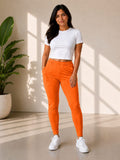 Ultra-Soft Full-Length Cotton Kurti Pants – Orange