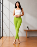 Ultra-Soft Full-Length Cotton Leggings - Parrot Green
