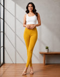 Ultra-Soft Full-Length Cotton Leggings – Mustard