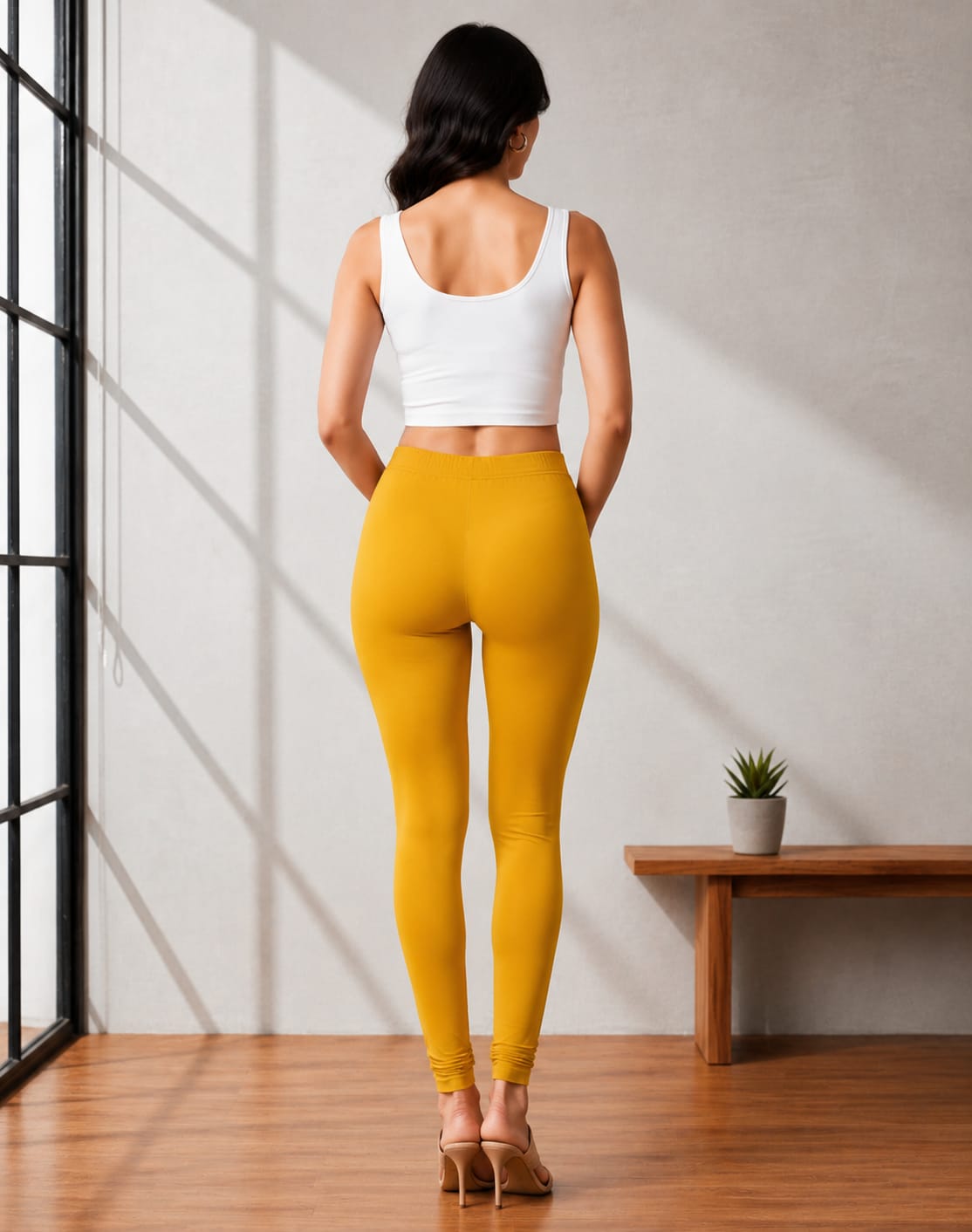 Ultra-Soft Full-Length Cotton Leggings – Mustard