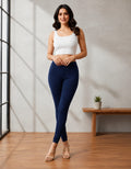 Ultra-Soft Full-Length Cotton Leggings – Navy Blue
