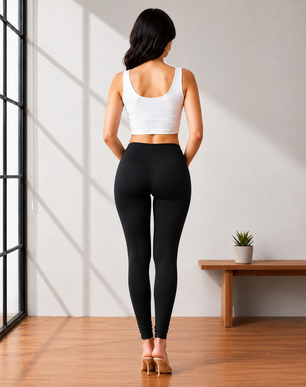 Ultra-Soft Full-Length Cotton Leggings – Black