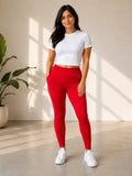 Ultra-Soft Full-Length Cotton Kurti Pants – Red
