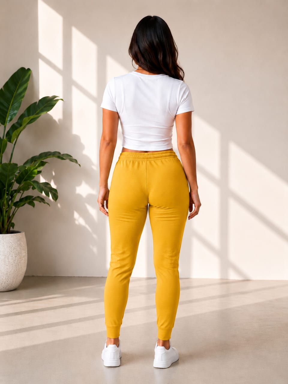 Ultra-Soft Full-Length Cotton Kurti Pants – Mustard Yellow